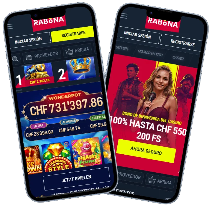 Rabona Casino Aplicación Móvil y Bonos Rabona Casino aplicación móvil con juegos, registro y bonos de bienvenida